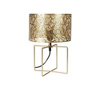 Ostaria 33016 Lampe en Métal Ajouré Dorée 'Calathéa' - Luminaire d'ambiance Douille à vis : E27 + abat jour ajouré métal doré - Dim : D25xH35cm