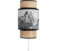 Applique incurvée Ombrage rotin et tissu Palmier Ostaria Naturel et motifs G