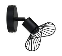 Ostaria 35369 Spot mural orientable avec Abat Jour en Métal 'Capeline' Noir - Douille à vis: E14 - Dim : 15x11xH17.5cm