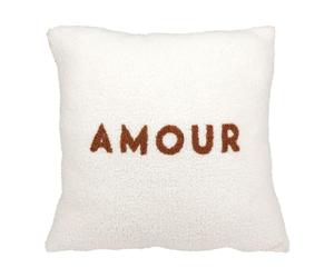 OSTARIA 36079 Housse de Coussin Carrée décorative Tissu Bouclette Amour - Housse/Taie Déco Résolument Tendance pour sublimer Votre intérieur - Housse Coussin 40x40 cm - Polyester