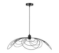 Ostaria 37727 Suspension en fil de Métal en forme de pétale 'Margaux' Noire Ø70CM - douille à E27 - Dim luminaire lustre : D70xH16cm