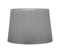 Ostaria 97122 Abat jour ovale gris clair - Dimensions : base 31 cm x haut 19 cm x hauteur 20,5 cm - Inclus Adaptateur / réducteur amovible pour douille E14/E27