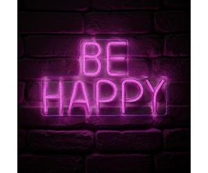 Ostaria Néon mural USB Be Happy rose