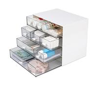 OSteed Organiseur de bureau avec 7 tiroirs, boîte de rangement empilable sur bureau, petite unité de rangement en plastique avec tiroirs pour collection de maison, maquillage, fournitures de bureau (4