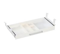 OSteed Organiseur de tiroir de bureau de 53,3 cm avec 4 plateaux de séparation en plastique, tiroir coulissant coulissant sous la table, support d'accessoires de bureau, organiseur d'espace de