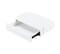 OSteed Tiroir de bureau en métal blanc avec grande extension coulissante, organiseur de rangement coulissant monté sous une table plate en bois ou un établi