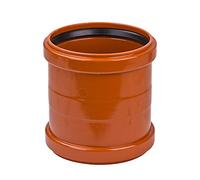 Ostendorf KG Manchon de recouvrement DN160 en PVC dur, marron orange RAL 8023, SN 4, DIN EN 13476-2/EN 1401, 172 mm, 1 pièce