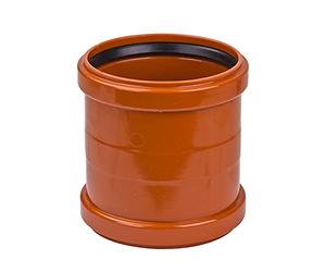 Ostendorf KG Manchon de recouvrement DN160 en PVC dur, marron orange RAL 8023, SN 4, DIN EN 13476-2/EN 1401, 172 mm, 1 pièce