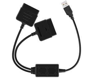 OSTENT Adaptateur USB Double Câble de Conversion pour Sony PlayStation 1/2 PS One PSX Contrôleur Filaire Gamepad Joystick pour PC Laptop Couleur Noir
