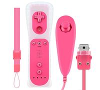 OSTENT Télécommande Capteur de Mouvement + Combo Nunchuck Filaire Compatible pour Console Nintendo Wii Couleur Rose