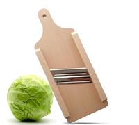 OSTENTO Hachoir à Chou | Hachoir à légumes en bois - Mandoline Râpe Trancheuse Fruits Légumes à Lames tranchantes en Acier Inoxydable - Fabriqué en UE (2 Lames)