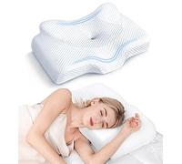 Osteo Oreiller cervical pour soulager les douleurs cervicales, design creux en mousse à mémoire de forme inodore avec étui de refroidissement, oreiller orthopédique réglable pour dormir, soutien du