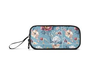 Osteospermum Sac de rangement en nylon avec motif de glaïeuls de fleurs d'automne, grande capacité, avec fermeture éclair, sac de papeterie pour femmes scolaires