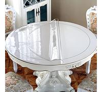 OstepDecor Nappe Transparente Ronde 110 cm Ø - Protection Table Épaisse Antitâche & Antidérapante - Toile Cirée Lavable et Résistante - Nappe Plastique pour Intérieur et Extérieur