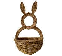 Osterhase Wandkorb - Handgeflochten | Osterdeko - Easter Bunny Wicker Wall Basket - Natur, Rustikaler Hasenkorb, Für Haustür Flur, Landhausstil Weidenkorb, Frühling Wandtasche Dekoration