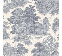 Osterley 13951 Papier peint en toile d'inspiration vintage Motif arbres, feuillage, nature, idéal pour les salles de bain, les salons Bleu Holden
