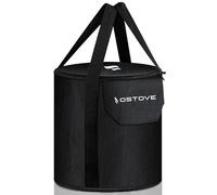 OSTOVE Pro Sac de transport pour poêle à fusée I Sac pour Rocket Stove avec compartiment I Sac de transport pratique (modèle OSTOVE Pro - All-Black, acier inoxydable et sac de rangement Ivoire)