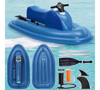 Ostreemaner Jet Ski Gonflable 500 W, Jet Ski, avec Doubles Ailerons Amovibles Et Hélice sous-Marine (en Option), Capacité De Charge De 150 Kg, Matériau PVC, pour L'exploration Côtière,Boat