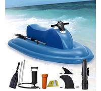 Ostreemaner Jet Ski Gonflable, Yacht Gonflable pour Adultes, en PVC, avec Hélice sous-Marine (en Option), Capacité De Charge De 150 Kg, Autonomie De 130 Min, Adapté Aux Eaux Côtières,Boat+Propeller
