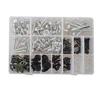 OSTREY Vis à Boulon Moto 200pcs Carénage Boulon Kit Corps Vis Clips pour H&Onda CBR 1100XX CBR1100XX CBR1100 XX CBR 1100 XX 1997-2003 2002 2001 2000 1998 1999(Silver)