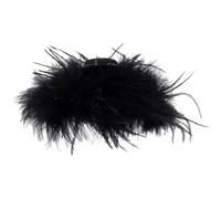 Ostrich Feather Hair Clip Black, Artificial Ostrich Feather Claw Clips for Thick Hairs, Large Styling Headpiece, Nonslip High-Grade Feeling Headwear (10 cm)