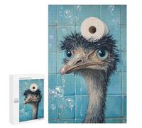 Ostrich in Shower with Toilet Paper-1 Puzzle 1000 Pièces Educa Jouet en Bois Cadeau Unique Décoration Intérieure Jeu Éducatif Challenge Toy Adultes Et Enfants À Partir De 14 Ans 1000 PCS
