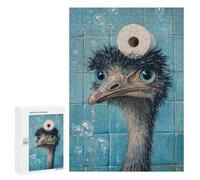 Ostrich in Shower with Toilet Paper Puzzle 1000 Pièces Educa Jouet en Bois Cadeau Unique Décoration Intérieure Jeu Éducatif Challenge Toy Adultes Et Enfants À Partir De 14 Ans 300 PCS