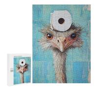 Ostrich with Toilet Paper on Head-1 Puzzle 1000 Pièces Educa Jouet en Bois Cadeau Unique Décoration Intérieure Jeu Éducatif Challenge Toy Adultes Et Enfants À Partir De 14 Ans 500 PCS