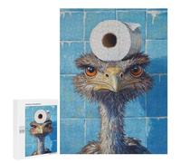 Ostrich with Toilet Paper on Head-3 Puzzle 1000 Pièces Educa Jouet en Bois Cadeau Unique Décoration Intérieure Jeu Éducatif Challenge Toy Adultes Et Enfants À Partir De 14 Ans 500 PCS