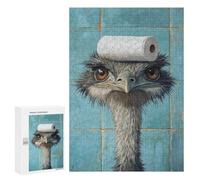 Ostrich with Toilet Paper on Head Puzzle 1000 Pièces Educa Jouet en Bois Cadeau Unique Décoration Intérieure Jeu Éducatif Challenge Toy Adultes Et Enfants À Partir De 14 Ans 300 PCS
