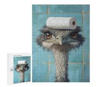 Ostrich with Toilet Paper on Head Puzzle 1000 Pièces Educa Jouet en Bois Cadeau Unique Décoration Intérieure Jeu Éducatif Challenge Toy Adultes Et Enfants À Partir De 14 Ans 500 PCS