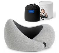 Ostrichpillow Go Neck Pillow - Oreiller de Voyage en Mousse à Mémoire de Forme, Design Ergonomique à 360º, Côtés Asymétriques, Sac de Voyage Inclus, Housse en Modal Lavable