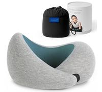 Ostrichpillow Go Neck Pillow - Oreiller de Voyage en Mousse à Mémoire de Forme, Design Ergonomique à 360º, Côtés Asymétriques, Sac de Voyage Inclus, Housse en Modal Lavable