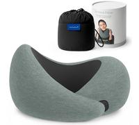 Ostrichpillow Go Neck Pillow - Oreiller de Voyage en Mousse à Mémoire de Forme, Design Ergonomique à 360º, Côtés Asymétriques, Sac de Voyage Inclus, Housse en Modal Lavable