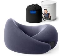 Ostrichpillow Go Neck Pillow - Oreiller de Voyage en Mousse à Mémoire de Forme, Design Ergonomique à 360º, Côtés Asymétriques, Sac de Voyage Inclus, Housse en Modal Lavable
