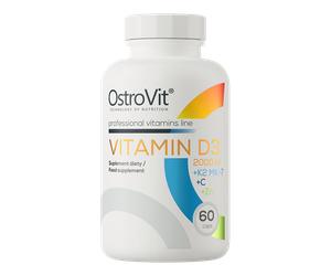 OstroVit Vitamine D3 2000 IU + K2 MK-7 + C + Zn 60 gélules