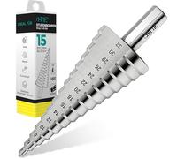OSTTE Foret étagé HSS Ø 4-32 mm, 15 niveaux, foret conique avec tige de 10 mm, foret à éplucher pour métal, acier inoxydable, acier, laiton, métal doux, bois, plastiques