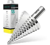 OSTTE Foret étagé HSS Ø 5-35 mm, foret conique à 13 étages avec tige de 10 mm, foret à éplucher pour métal, acier inoxydable, acier, laiton, métal doux, bois, plastiques