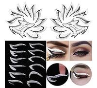Osuner Eyeliner Pochoir Autocollant Quick Eye Non-tissé Eyeliner Pochoir Kit réutilisable 24 pièces