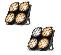 Osusuent 400W LED COB Par Lumière de Scène,Projecteur COB+RGB Blanc Froid/Chaud Lumiere Theatre Effets,Strobe DMX512 Contrôle Sonore,Lumière Disco pour église Mariage éclairage Fête Festival,2 PCS