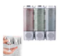 Osuter Distributeur de Savon Mural,Lot de 3 Distributeur Gel Douche,Soap Dispenser,Fixer sans Percer,Distribution Uniforme de Liquide,Convient pour Gel Douche,Shampooing etc(3 * 300ML,Argent)