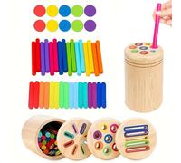 Osuter Jeux Montessori 1 2 3 Ans,3 en 1 Jouet en Bois Éducatif avec Activités de Tri Sensoriel, Chiffres et Couleurs Jeu de tri,Apprendre Les Couleurs Jeu Educatif 1 2 3 4 Ans avec Sac de Rangement
