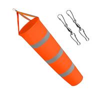 Osuter Manche à Air Réfléchissante Manche à Vent Indicateur de Direction du Vent avec 2PCS Crochet Rotatif Double pour Airport Jardin Patio Indiquer Direction(80cm)