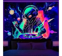 OSVINO Lumière noire Extraterrestre Tapisserie 180X230CM Réactif aux UV DJing extraterrestre Tapisserie murale Psychédélique Affiches Planète Tenture pour Chambre Vie Chambre Dortoir