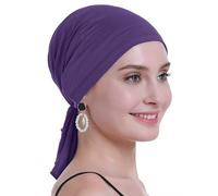 osvyo Bamboo Chemo Headscarf for Women Hair Loss - Cancer Slip On Headwear Turbans Sealed Packaging, M-Purple, Taille Unique