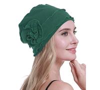 osvyo Bonnet Turban Chimio pour Femme - Bonnet Contre la Perte de Cheveux - Emballage scellé, Coton Olive Clair, Taille Unique