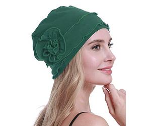 osvyo Bonnet Turban Chimio pour Femme - Bonnet Contre la Perte de Cheveux - Emballage scellé, Coton Olive Clair, Taille Unique