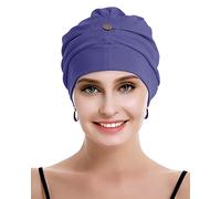osvyo Chapeau chimio en coton pour femme avec cancer et perte de cheveux, bonnet en coton, léger, emballage scellé, bleu jeans, taille unique