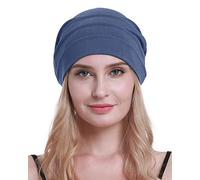 osvyo Coton chimio Chapeaux Doux Casquettes Cancer Chapeaux pour Femmes Perte de Cheveux Emballage scellé, Bleu gris, taille unique