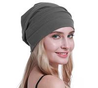 osvyo Coton chimio Chapeaux Doux Casquettes Cancer Chapeaux pour Femmes Perte de Cheveux Emballage scellé, gris foncé, taille unique